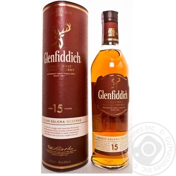 Виски Glenfiddich 15 y.o. в тубусе 0,7л купить, цены на МегаМаркет - фото 1