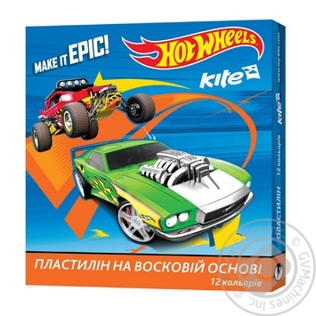 Пластилін на восковій основі Kite Hot wheels 12кольорів купити, ціни на МегаМаркет - фото 1
