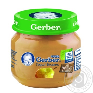 Fruit puree Gerber Williams pear for 4+ months babies 80g - buy, prices for MegaMarket - photo 1