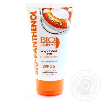 Крем Bio Panthenol водостійкий для безпечної засмаги SPF-25 150м купить, цены на МегаМаркет - фото 1