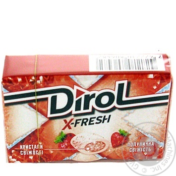 Жувальна гумка Dirol X-fresh полунична свіжість 18г купити, ціни на МегаМаркет - фото 1