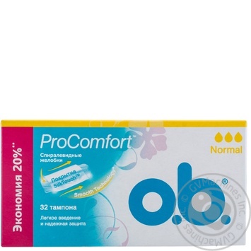 Тампоны o.b. ProComfort Normal 3 капельки 32шт купить, цены на МегаМаркет - фото 1