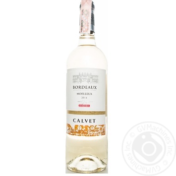 Вино Calvet Moelleux Bordeaux виноградное натуральное полусладкое белое 11% 750мл купить, цены на МегаМаркет - фото 1