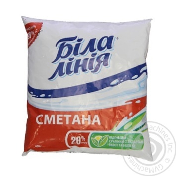 Сметана Біла лінія 20% 400г купити, ціни на МегаМаркет - фото 1