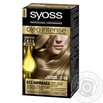 Краска для волос Syoss Oleo intense №7-10 натуральный светло-русый купить, цены на МегаМаркет - фото 1