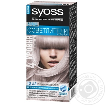 Осветлитель для волос Syoss с технологией Salonplex 10-55 Ультраплатиновый блонд купить, цены на МегаМаркет - фото 1