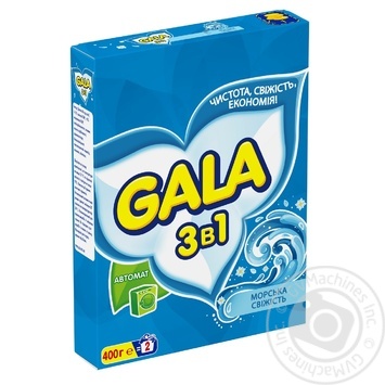 Laundry detergent powder Gala 3in1 Sea Fresh 400g - buy, prices for MegaMarket - photo 2