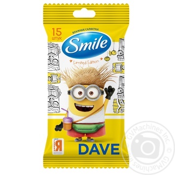 Smile Minions Wet wipes with banana aroma 15pcs - buy, prices for MegaMarket - photo 3
