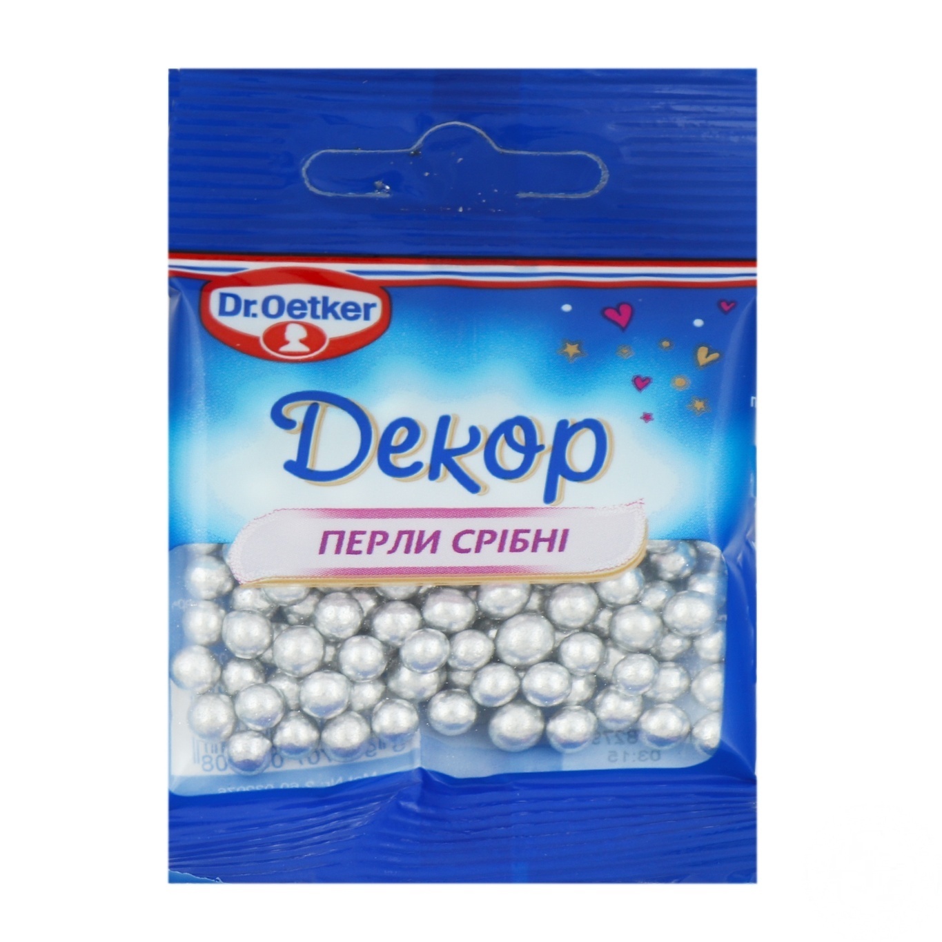 

Посыпка Dr.Oetker сахарная декоративная жемчуга серебряные 10г