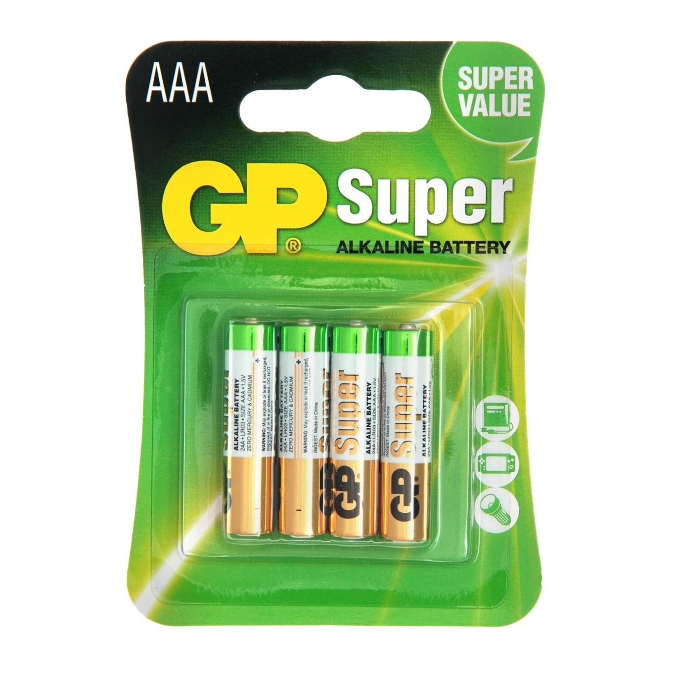 

Батарейки GP super LR03 AAA 4шт