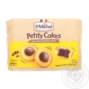 Бісквіт StMichel Petits Cakes шоколадно-ванільний 8шт 220г