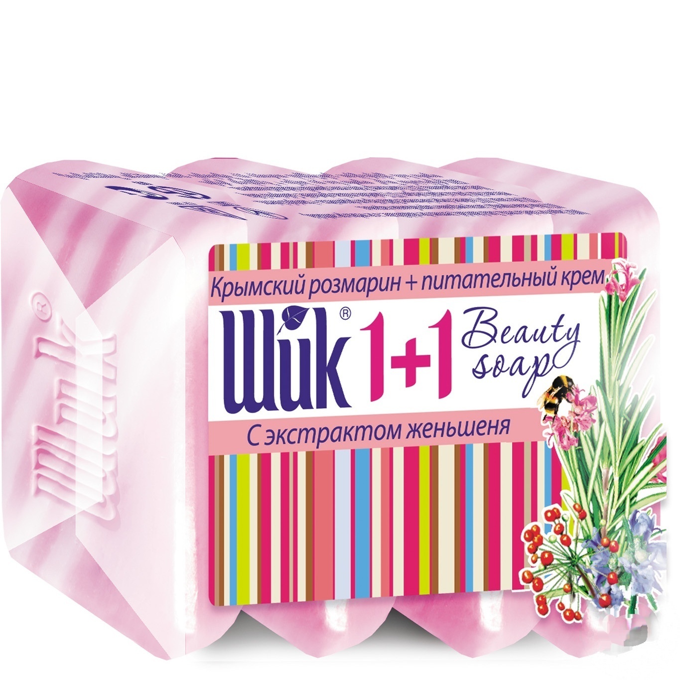 

Мыло Шик 1+1 Beauty Крымский розмарин + питательный крем 4х90г
