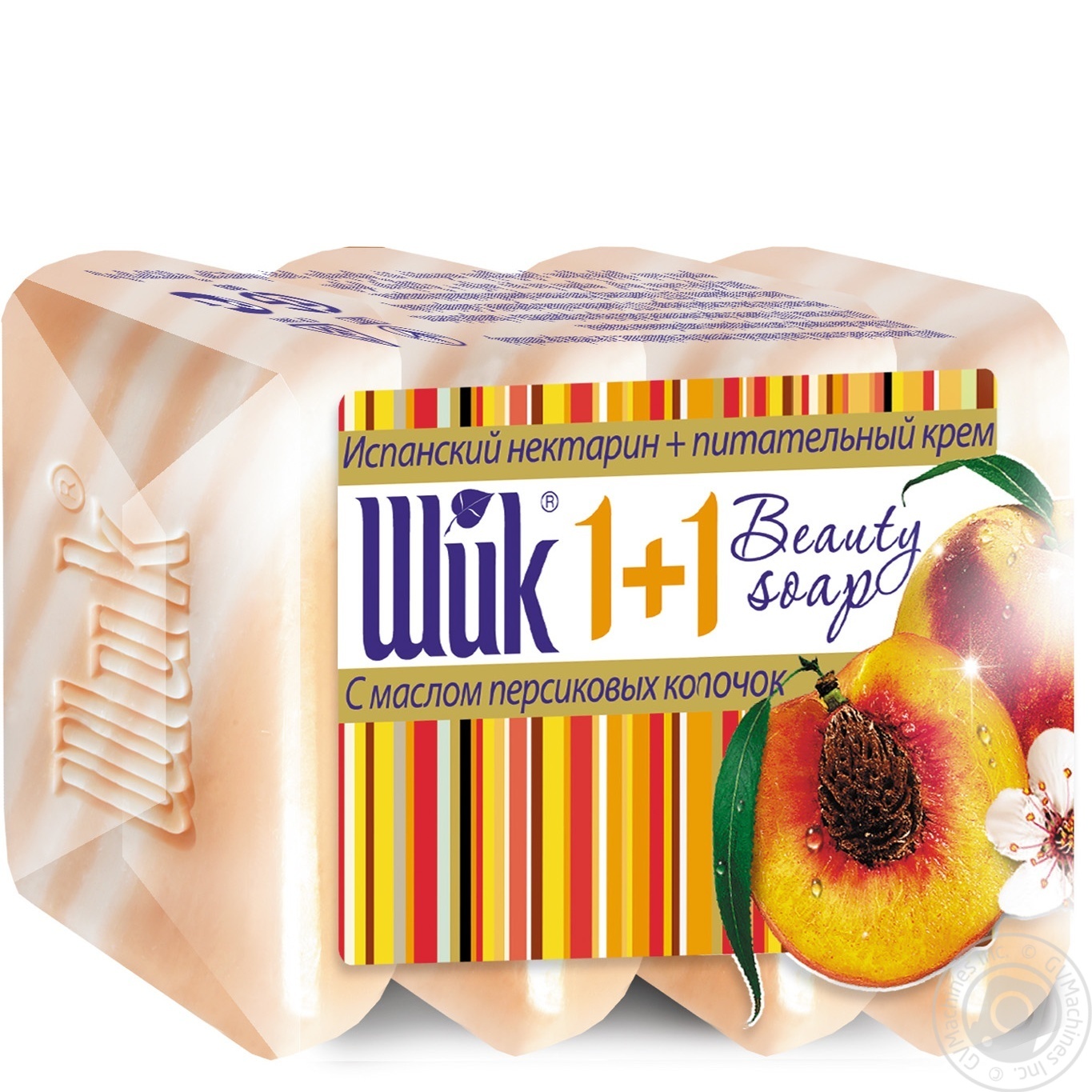 

Мыло Шик 1+1 Beauty Испанский нектарин + питательный крем 4х90г