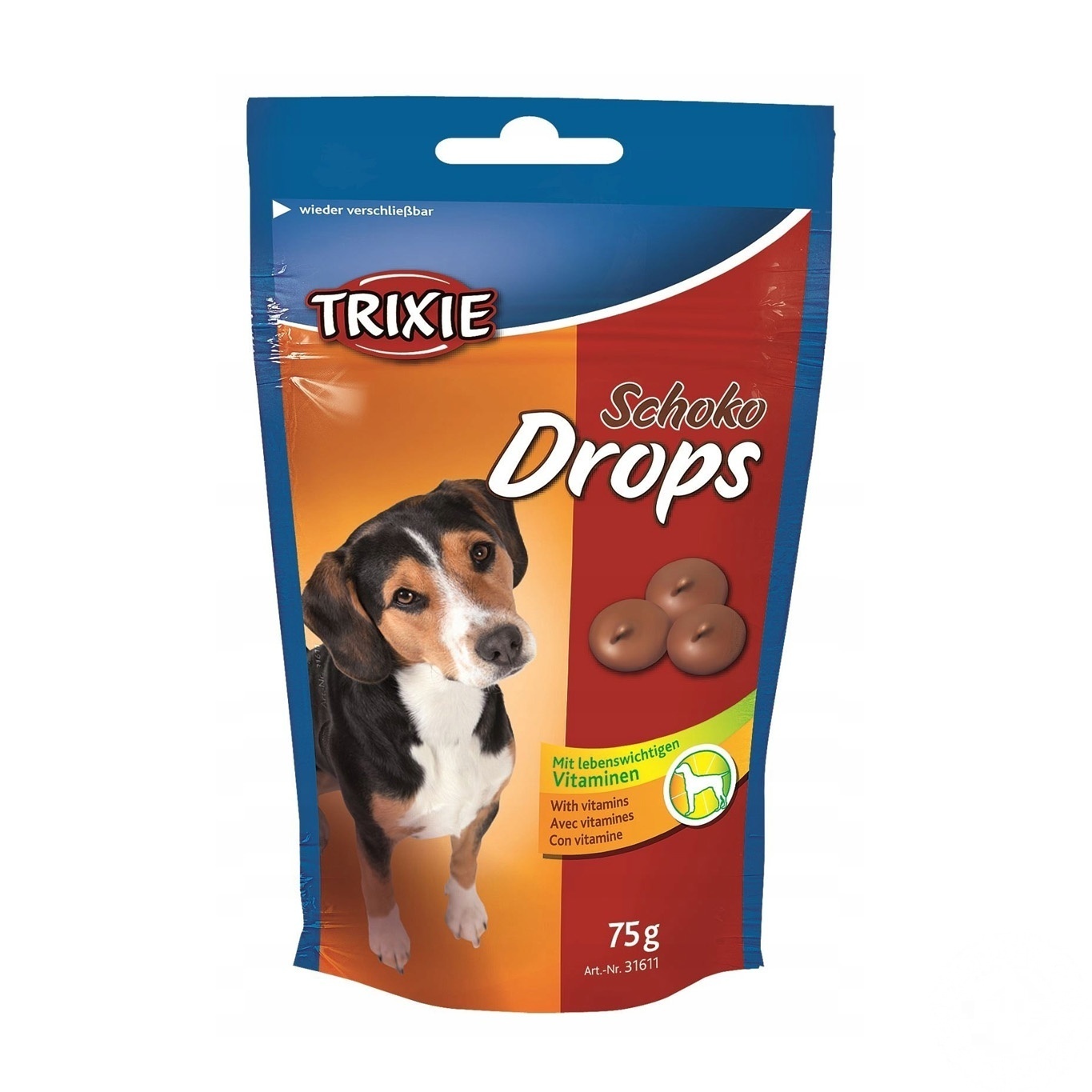 

Лакомство для собак Trixie Chocolate Drops шоколад 75г