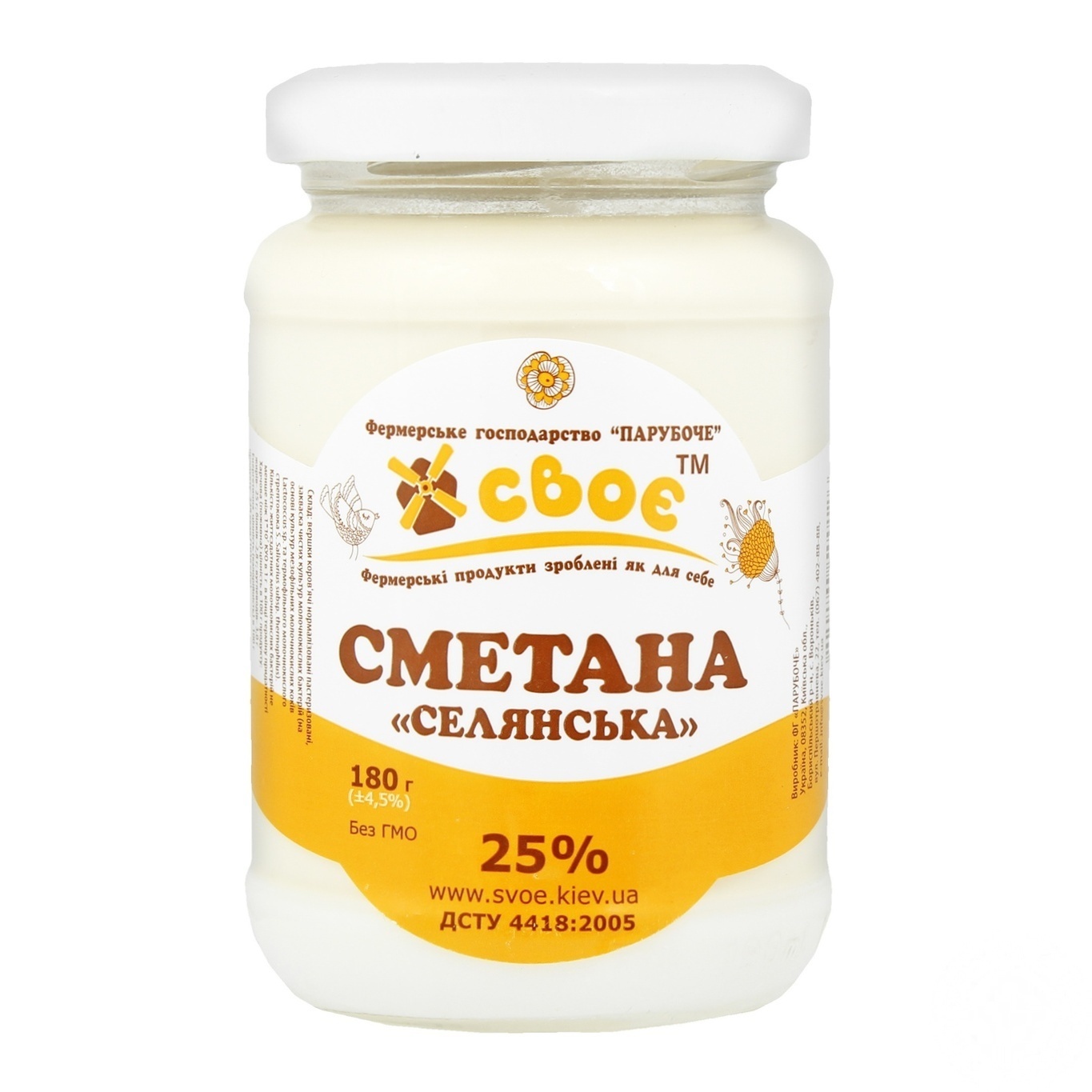 

Сметана Своє Селянская 25% 180г