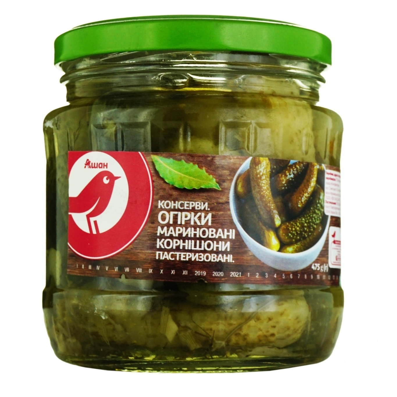 

Огурцы Ашан корнишоны маринованные 475г