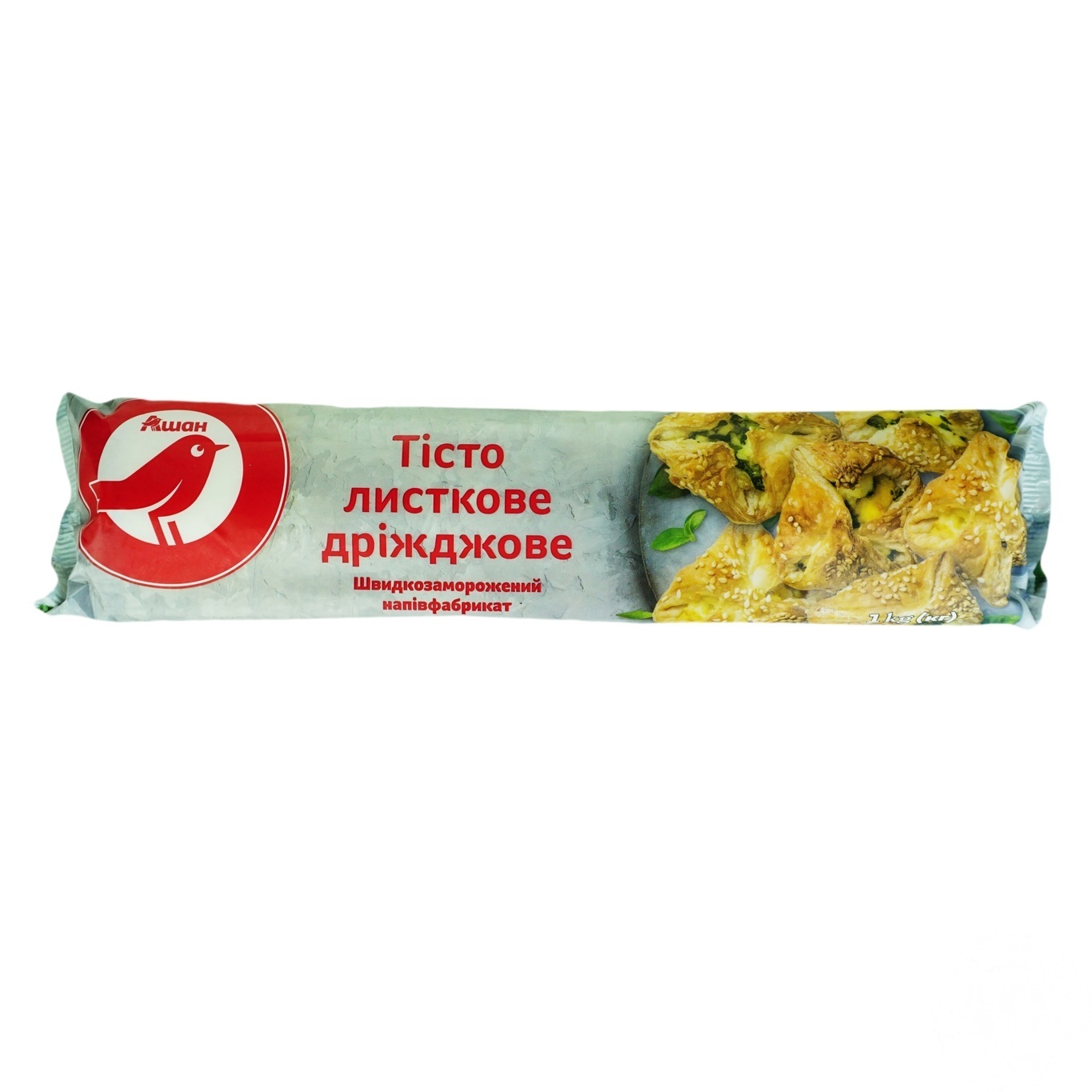 

Тесто Ашан слоено-дрожжевое быстрозамороженное 1кг