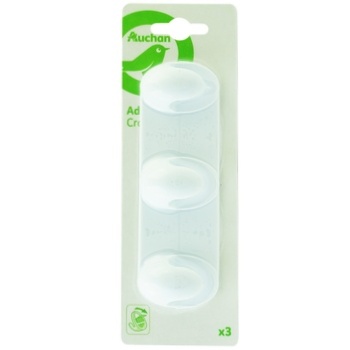 Auchan Hooks Self-adhesive White 3pcs - buy, prices for Auchan - photo 1