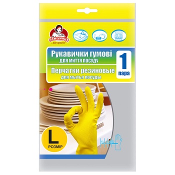 Pomichnytsya Rubber Gloves Size L - buy, prices for NOVUS - photo 2