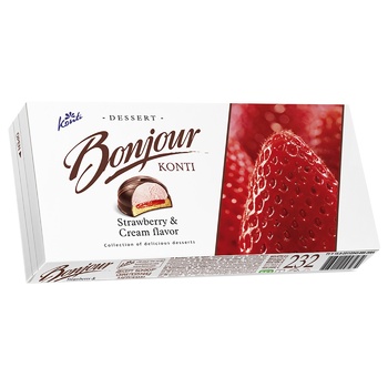 Konti Bonjour Strawberry Cream Dessert 232g - buy, prices for NOVUS - photo 1