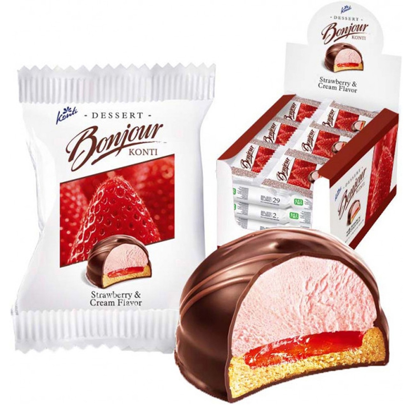 

Десерт Conti Bonjour Клубника со сливками 29г