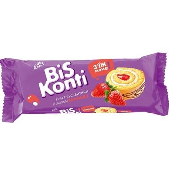 Konti BisKonti Biscuit Roll with Strawberry Flavor 175g - buy, prices for COSMOS - photo 1