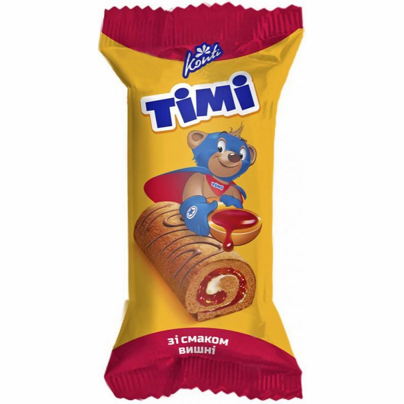 

Мини-рулет Конти Тими бисквитный со вкусом вишни 50г