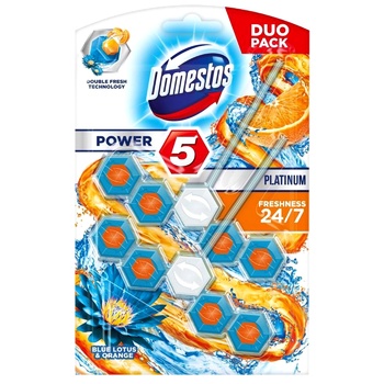 Блок туалетный Domestos Power 5 лотос апельсин 2х55г