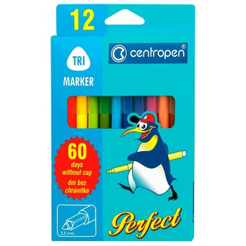 Фломастеры Centropen Perfect 12шт - купить, цены на ULTRAMARKET - фото 1