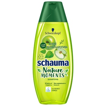 Schwarzkopf Schauma Nature Moments Shampoo Softness & Smoothness with Green Apple & Nettle 400ml - buy, prices for MegaMarket - photo 1