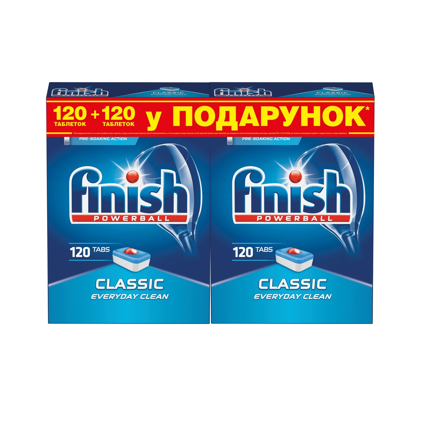 

Средство Finish для посудомоечных машин в таблетках 120+120шт