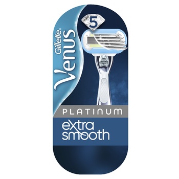 Бритва Venus Platinum Extra Smooth с металлической ручкой - купить, цены на ULTRAMARKET - фото 1