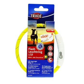 Trixie USB LED Yellow Collar XS-S 7mm 35cm