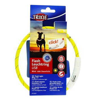 Trixie LED Collar with USB Yellow Size M-L 7mm 45cm - buy, prices for Auchan - photo 1