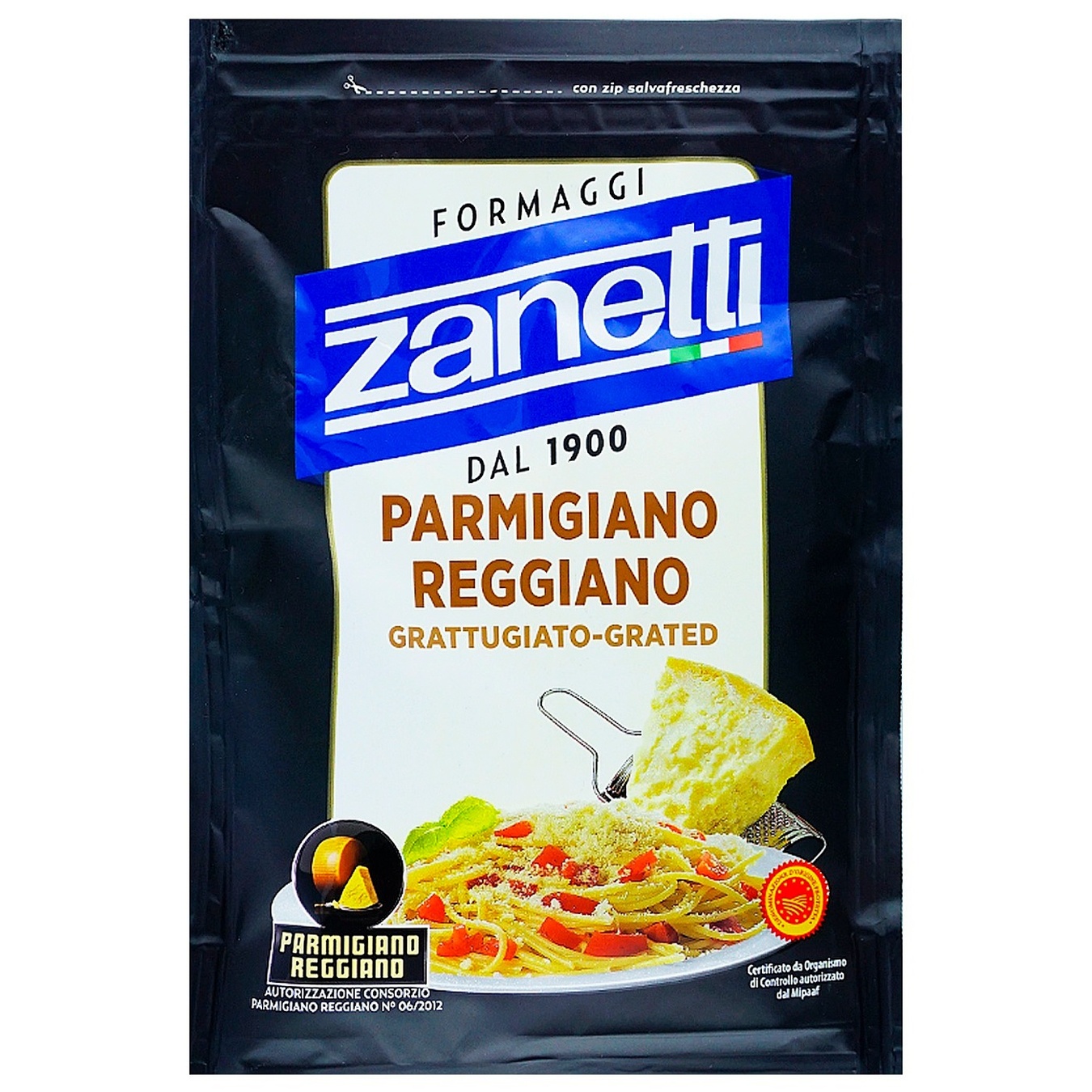 

Сир Zanetti Parmigiano Reggiano тертий 32% 100г