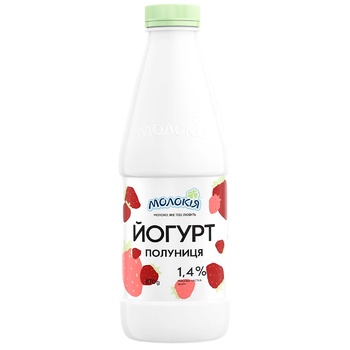 Molokiya Strawberry Drinking Yogurt 1.4% 870g - buy, prices for METRO - photo 1