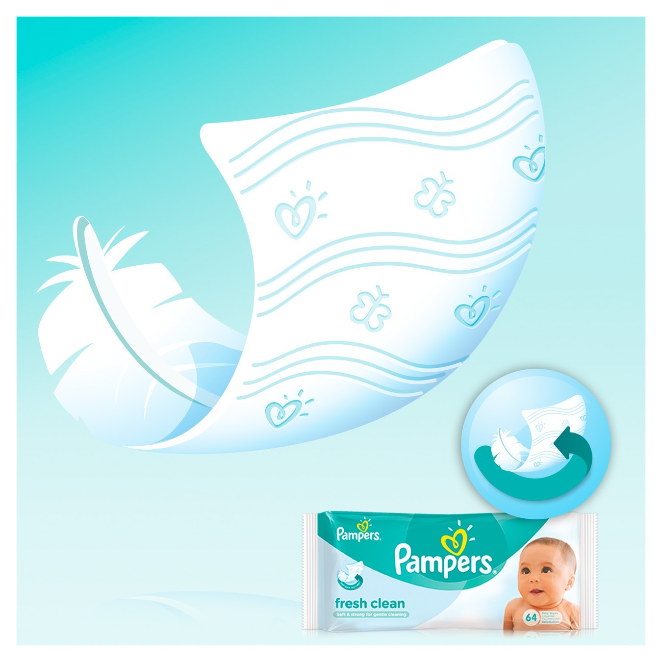 

Салфетки влажные детские Pampers Baby Fresh Clean Duo 2х64шт