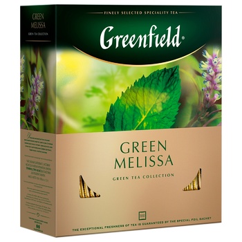 Чай зелений Greenfield Green Melissa 1,5г х 100шт - купити, ціни на METRO - фото 2