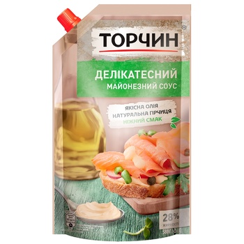 Майонезный соус ТОРЧИН® Деликатесныйный 520г - купить, цены на Auchan - фото 1