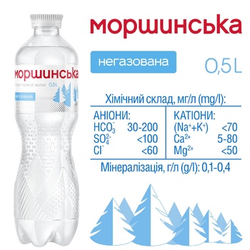 Вода мінеральна Моршинська негазована 0,5л - купити, ціни на METRO - фото 3