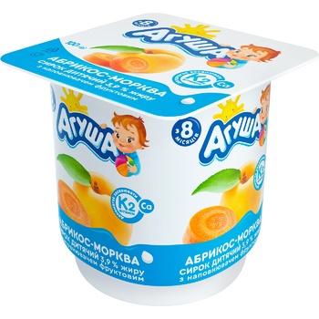 Творог Агуня Абрикос-морковь 3,9% 90г - купить, цены на Восторг - фото 1