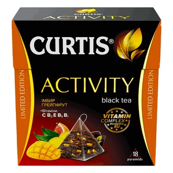 Чай черный Curtis Activity Имбир и грейпфрут в пирамидках 18шт 32,4г - купить, цены на NOVUS - фото 5