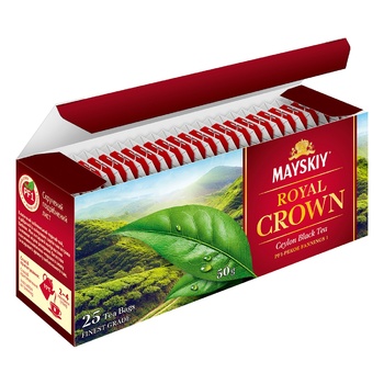 Mayskiy Royal Crown black tea 25*2g - buy, prices for NOVUS - photo 3