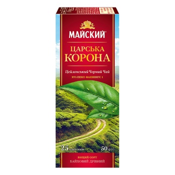 Чай чорний Майский Царська Корона в пакетиках 25шт*2г - купити, ціни на КОСМОС - фото 5