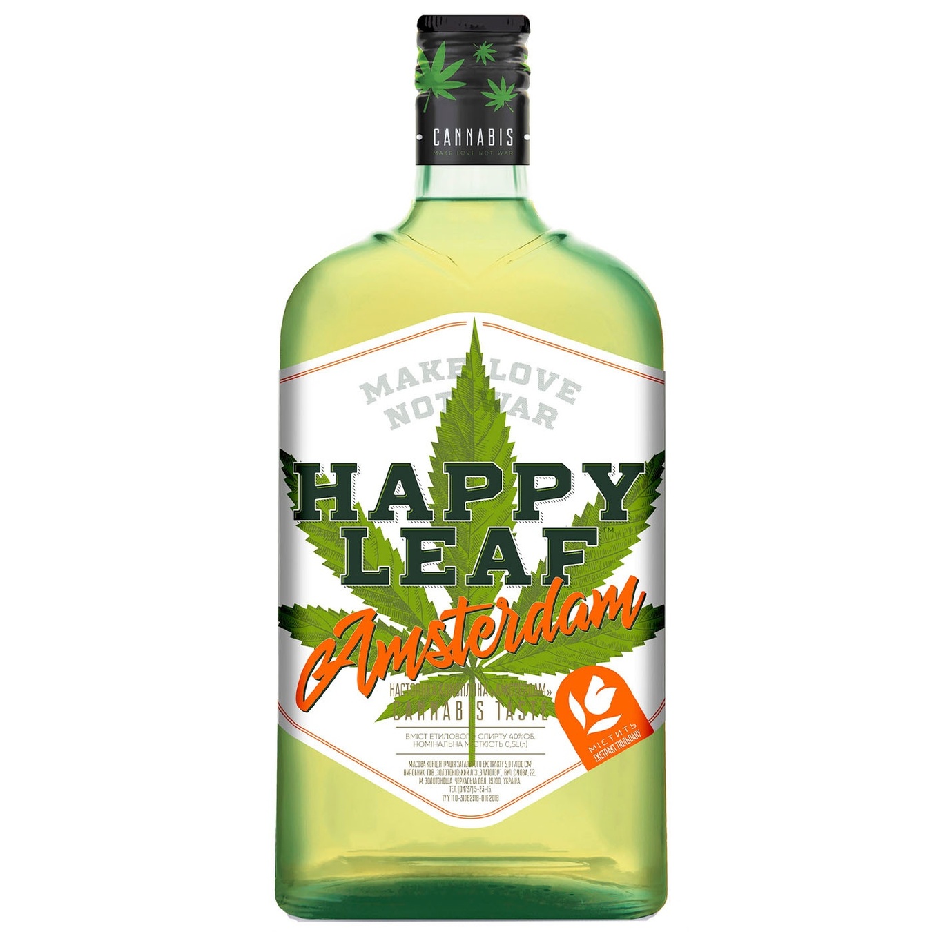 

Настойка конопляная Happy Leaf Amsterdam 40% 0,5л