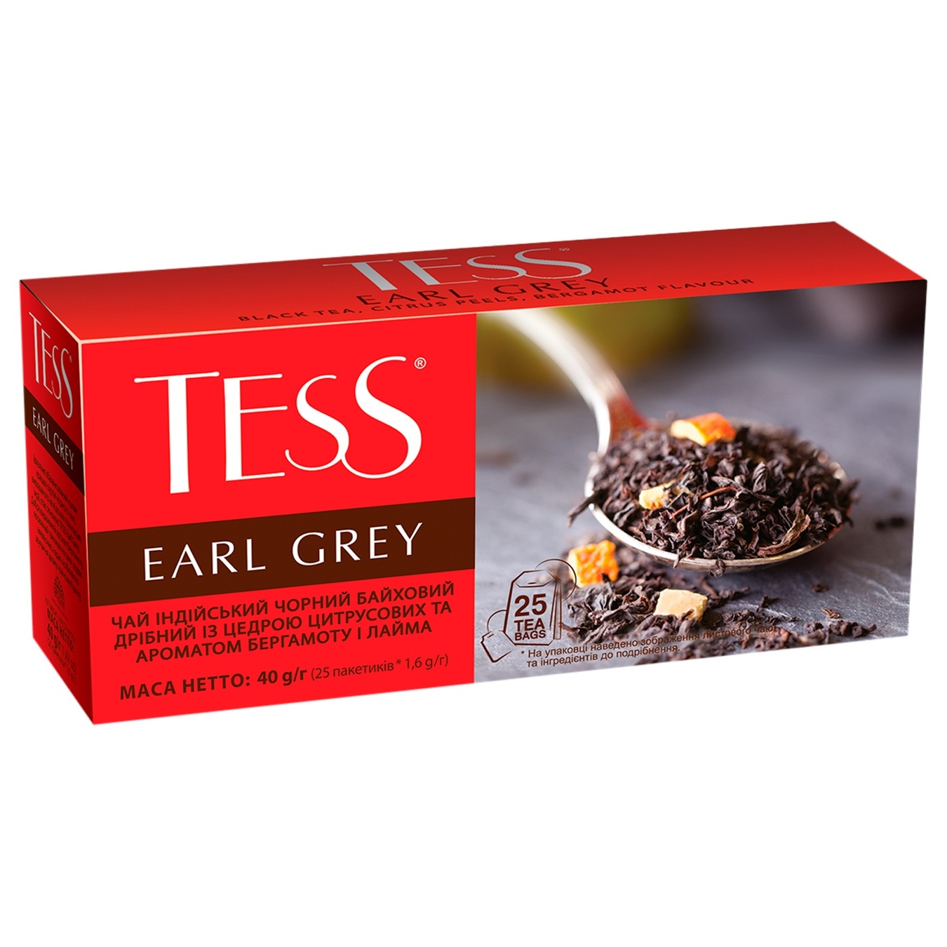 

Чай черный Tess Earl Grey 25шт 1,8г