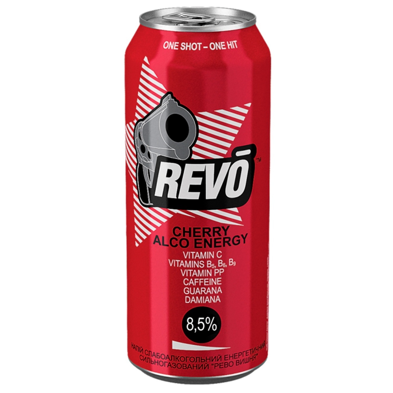 

Напиток слабоалкогольный энергетический Revo Cherry Alco Energy ж/б 8,5% 0,5л