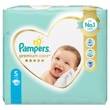 Подгузники Pampers Premium Care размер 5 Junior 11-16кг 30шт - купить, цены на Восторг - фото 8