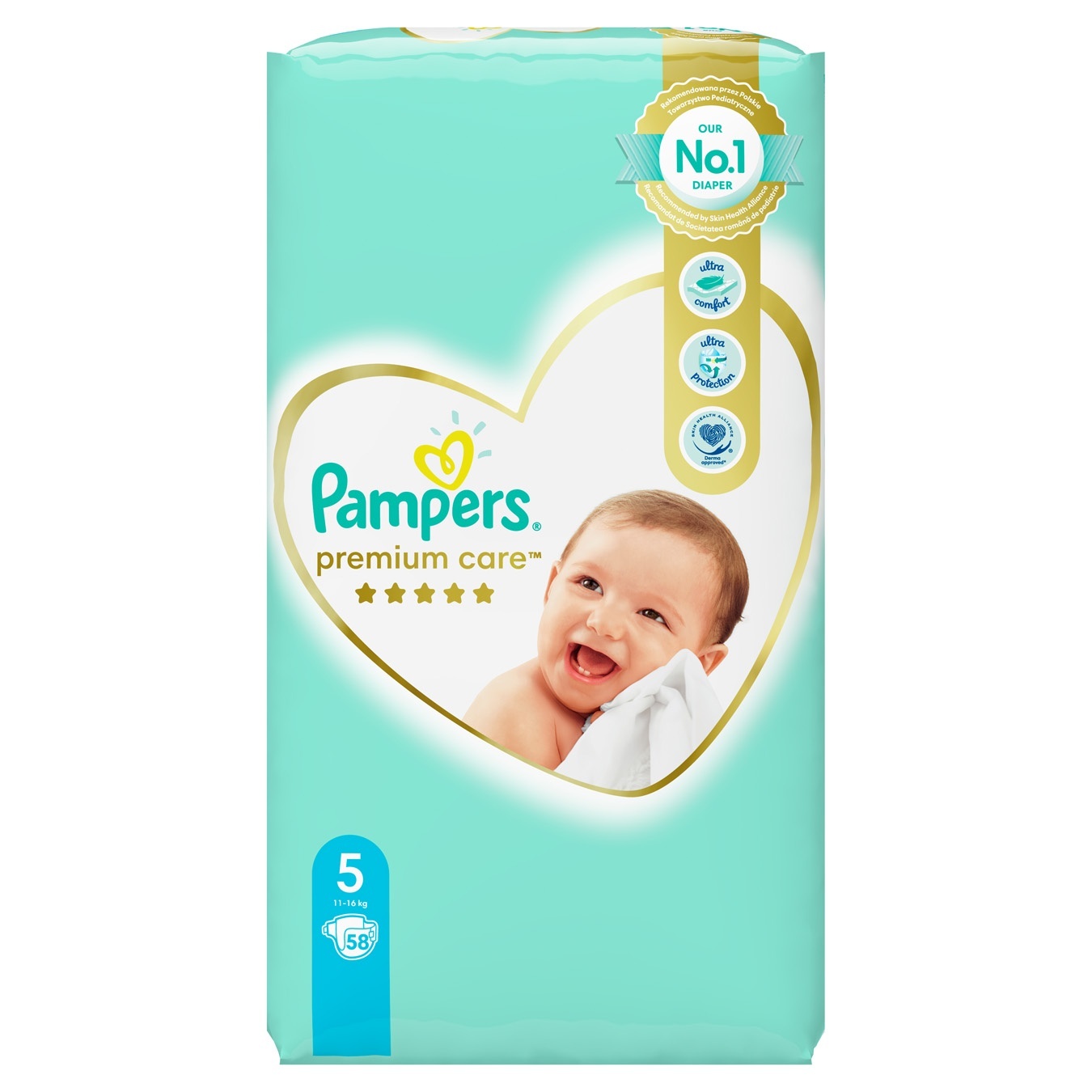 

Подгузники Pampers Premium Care размер 5 Junior 11-16кг 58шт