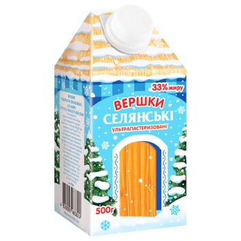 Сливки Селянські ультрапастеризованные 33% 500г - купить, цены на Auchan - фото 2